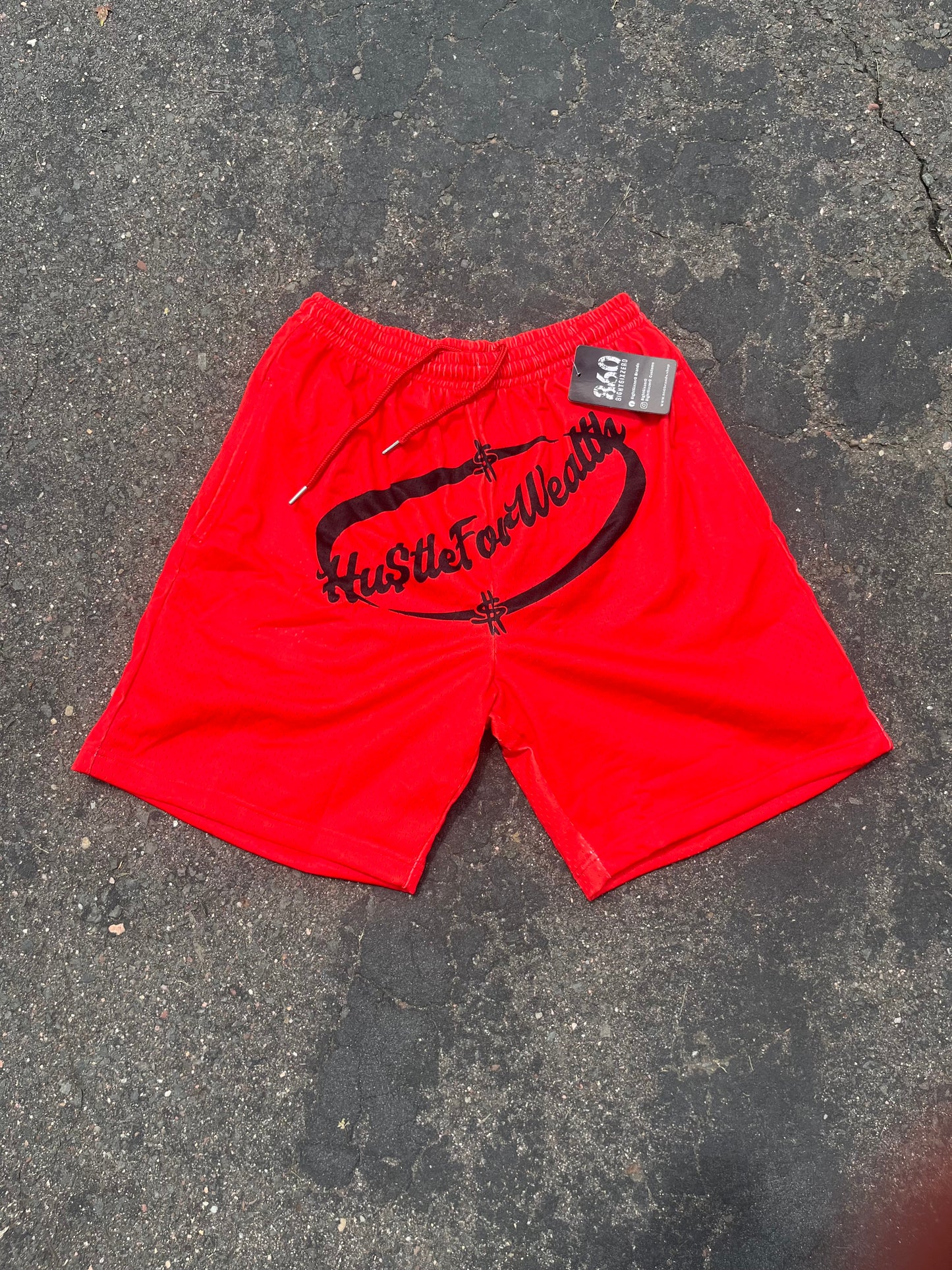 Hu$tleForWealth Mesh Shorts Red