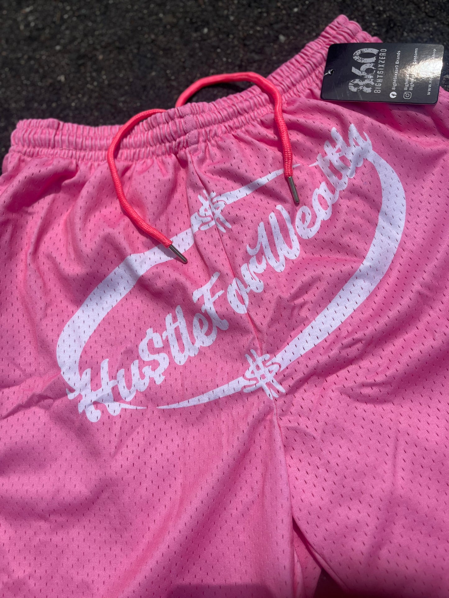 Hu$tleForWealth Mesh Shorts Pink