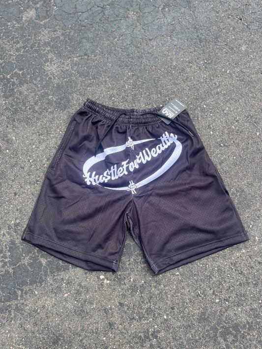 Hu$tleForWealth Mesh Shorts Black